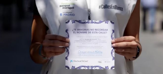 «Calles en Blanco», la acción que apunta a que los madrileños se pongan en la piel de un enfermo de alzhéimer