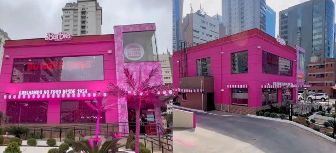 Burger King Brasil remodela su local de rosa por el estreno de Barbie